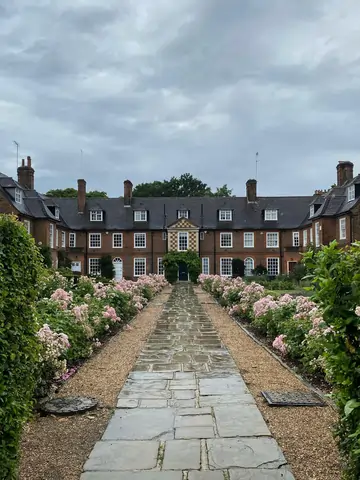 clean pathway to a big house